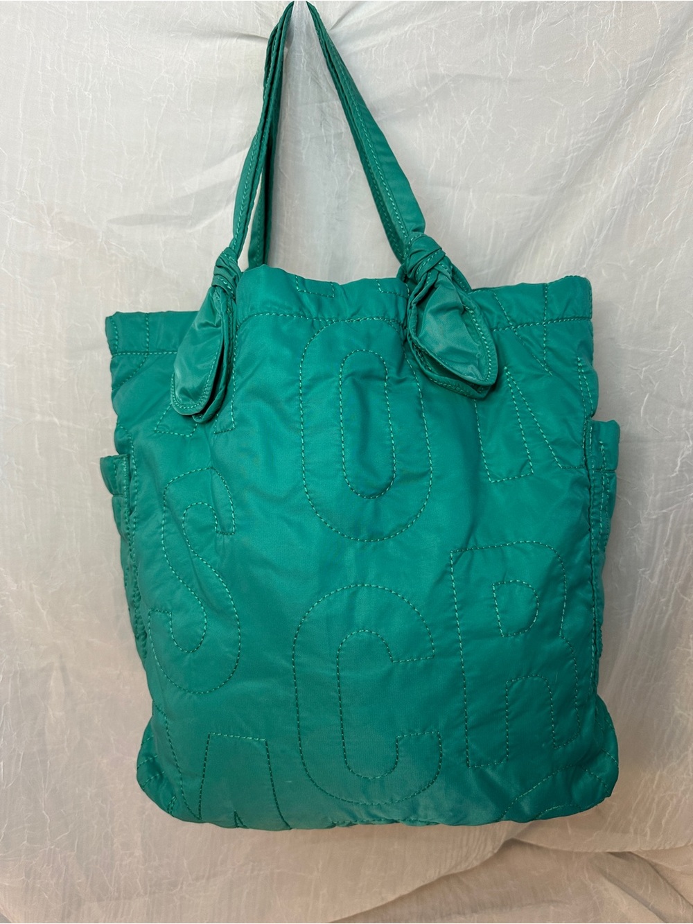 Marc by Marc Jacobs Teal Quilted Knot-Handle Tote - Picture 3 of 7